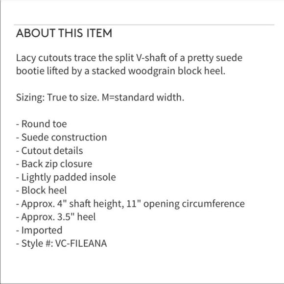 Vince Camuto Lacy Cutout Booties New - Picture 7 of 8